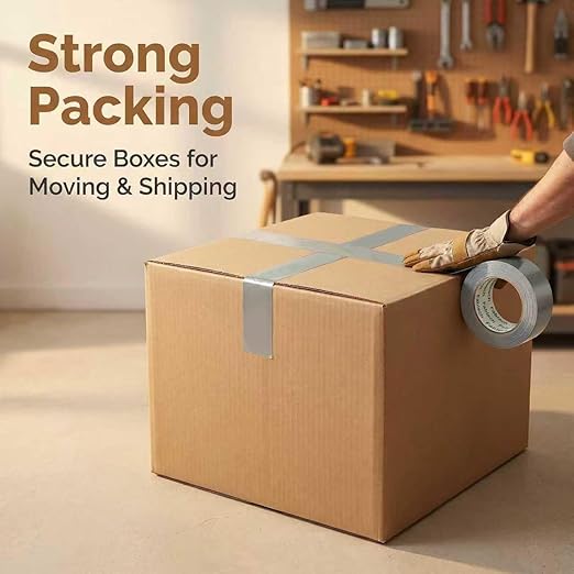 5 Pack Heavy Duty Duct Tape, 9 Mil Thickness, 2 Inch x 30 Yards, Waterproof Strong Adhesive, Flexible,No Residue, Tear by Hand, Multi-Use for Repairs, DIY, Industrial & Home Use (Silver)