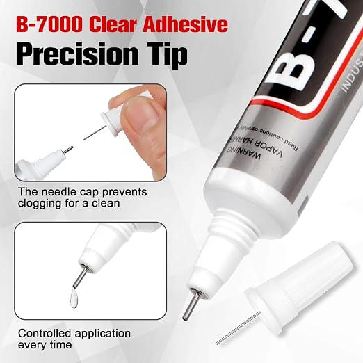 B7000 Bedazzling Glue (10 Pack, 15ml), Clear Rhinestone Jewelry Adhesive with Precision Tip for Crafts, Fabric, Clogs & Nail Art