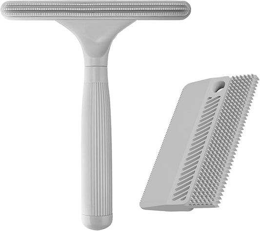 2 Pack Portable Pet Dogs Cats Hair Remover Lint Removal Shaver Tool Fur Scraper Carpet Rake for Couch Furniture Car Mats Fabric Sofa Clothes Bedding