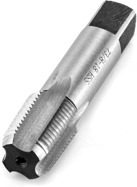 QWORK 3/8"-18 NPT Pipe Tap, Carbon Steel, for Clean and Re-thread Damaged or Jam Pipe Threads