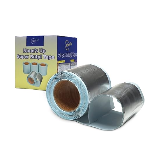 NOON'S UP Super Butyl Tape 16 Feet (Length) / 4 Inch (Width) / 1mm (Thickness) - Butyl sealant Tape, RV, Leak Proof for RV Repair, Pipe, Concrete, Steel Surface (Pack of 1)
