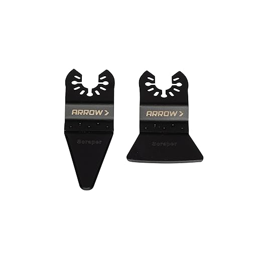Arrow OSCSCPK-2A General Purpose Scraping Blade Kit for Oscillating Multitools, Includes 2 Scrapers for Removal of Paint, Caulk, Adhesives, and Sealants