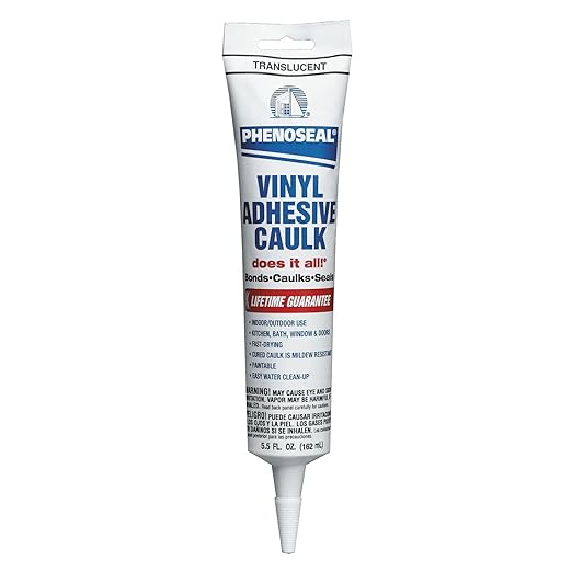 Phenoseal Does It All Vinyl Adhesive Caulk, Translucent, 5.5 oz (7079807027)
