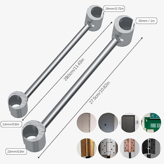 2PCS Hinges Gap Adjusting Wrench Upgrade Steel Door Hinge Adjustment Tool Double-head Hinge Repair Spanner for 0.35-0.98 Inch Flag Hinges Door Hinge Tool for Various Door Hinge Gaps