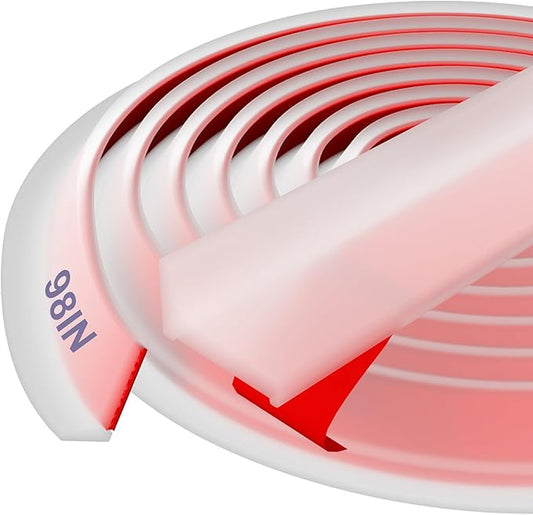 Shower Threshold Water Dam Barrier - Versatile, Silicone Shower Water Guard Stopper Seal Strip for Bathroom Floor, Bathtub Rim, Kitchen Countertop (Transparent, 98 In/ 2.5M)
