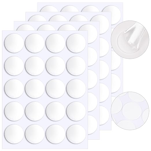 JANYUN 140 Pcs Clear Sticky Dots,35 mm Round Putty Tape for Festival Decor | Double Sided Points Tape for School Office No Trace Adhesive Mounting Tape for Posters Removable Balloons Stickers