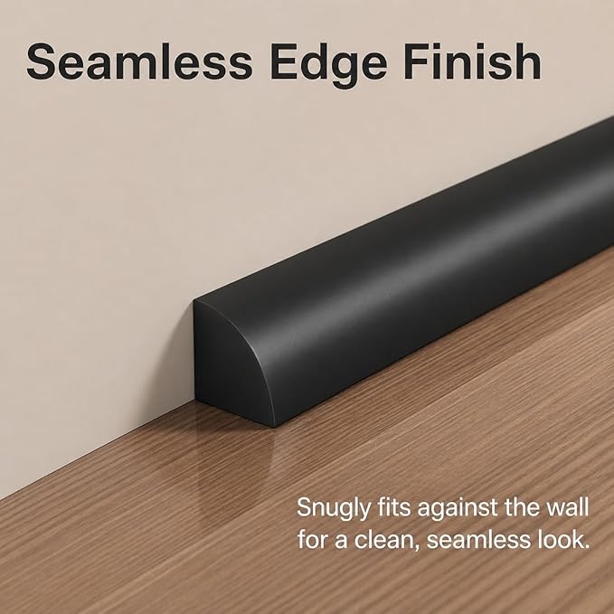0.25" x 0.25" Mini Quarter Round Molding,10FT Self Adhesive Flexible Trim for Small Gaps, Countertop Wall Seam, Window Sill, Desk & Cabinet Edge, Peel and Stick Finishing Strip