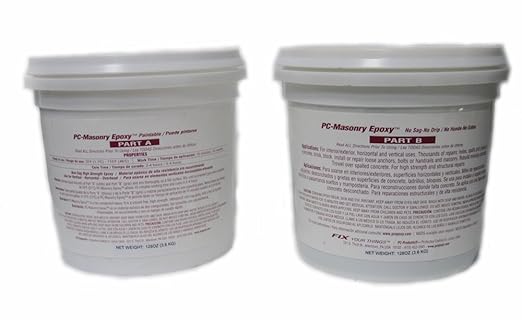 PC Products PC-Masonry Epoxy Adhesive Paste, Two-Part Repair, 128 oz in Two Pails, Gray 71120