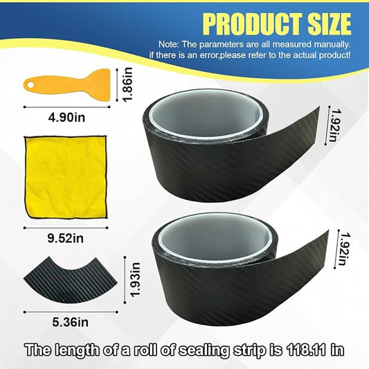 Car Sunroof Seal Strip, Waterproof Carbon Fiber Car Roof Window Edge Sealant Tape, Self-Adhesive Auto Weather Stripping, Vehicle Sunroof Leak-Proof Protection Trim for Trucks, SUVs (6M-19.7Ft)