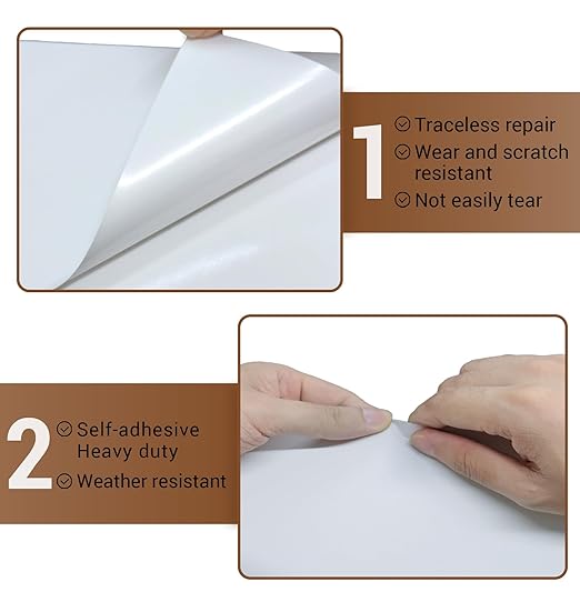 Vinyl Siding Repair Kit - Self-Adhesive PVC Vinyl Tape for Mobile Home Skirting, House Siding, Fence Parts & Wall Holes (20 Patches)