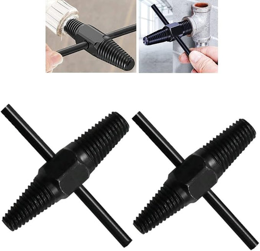 Screw Extractor, Double Head Pipe Broken Screw Bolt Extractor Damaged Screw Remover 1/2" + 3/4" Dual Use with Strong Claw Force