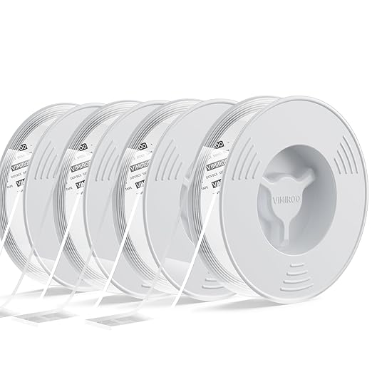 vimiroo 4 Pack Double Sided Tape Heavy Duty, Extra Large16.4FT Nano Double Sided MountingTape, Transparent Strong Removable Adhesive Picture Hanging Strips, Wall Tape Sticky Poster Carpet Decor