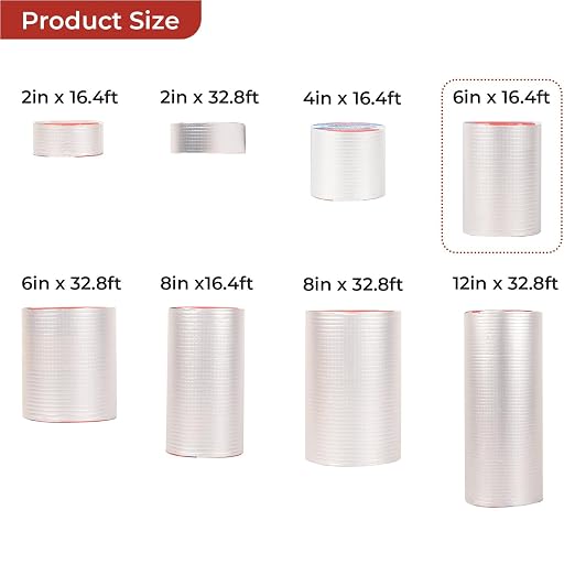 Butyl Waterproof Tape 6" x 16.4',Outdoor Leakproof Tape for Plastic and Metal Repair,RV Repair,Window and Boat Sealing,Silicone,Glass and EDPM Roof Leak Repair