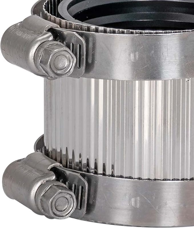 Eastman 1-1/2 Inch No-Hub Coupling with Stainless Steel Clamps, 43401