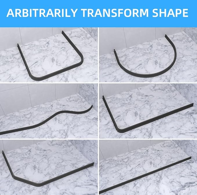 Duzzy 75 Inch Collapsible Shower Water Dam Shower Stopper Barrier and Retention System and Keeps Water Inside Threshold Dry and Wet Separation Suitable for Bathroom and Kitchen