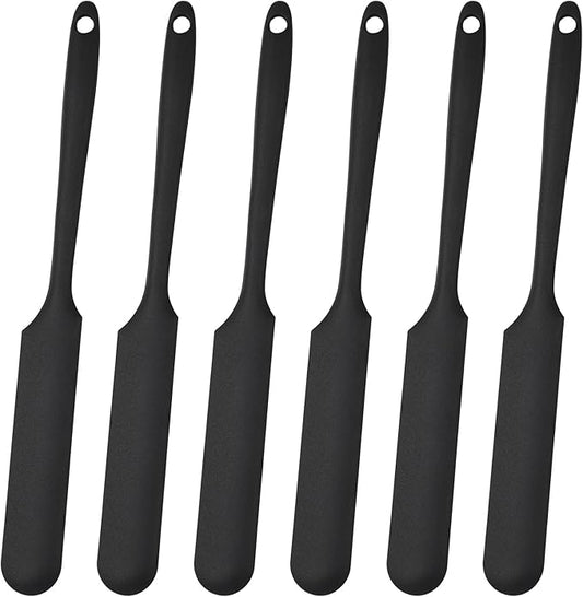 Gartful 6PCS Silicone Spatula Sticks, Non-Stick Epoxy Resin Mixing Sticks Scraper Tools, Reusable Stirring Rods for Resin, Paint, Waxing, Liquid, Arts Crafts Supplies, Facial Mask, Black