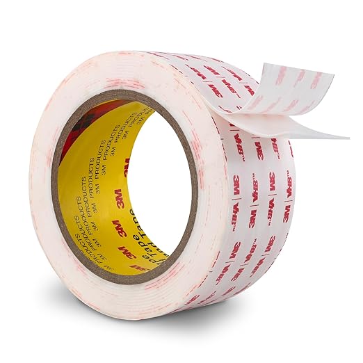 Heavy Duty Double Sided Tape 2''x15.4Ft Compatible with 3M White 4930 Adhesive 0.025in Thick Waterproof Foam Tape for Car Home Office Decor