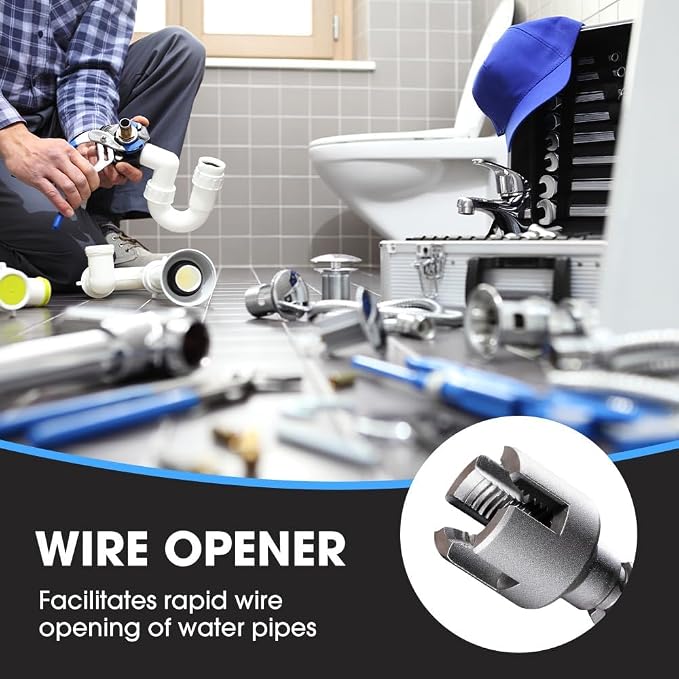 4 in 1 Water Pipe Wrench, 1/2'' 3/4'' 1'' PVC Pipe Threader Kit, Integrated Internal & External Pipe Threading Tool, 4 in 1 Water Pipe Threader Tool for Plumbing Projects Home Repairs (1/2"+3/4"+1")