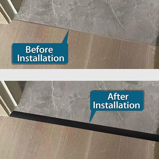 Floor Transition Strip 2" Self Adhesive Flat Vinyl Flooring Transitions Strip with Strong Backing (5cm, 20FT, Black)