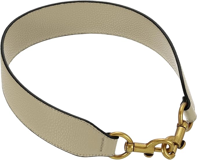 uxcell 22.83 Inch PU Leather Short Bag Strap with Clasp, Purse Handles Handbags Replacement Straps for Clutch Bag Crossbody Underarm Bags, Khaki, Deep Gold Buckle