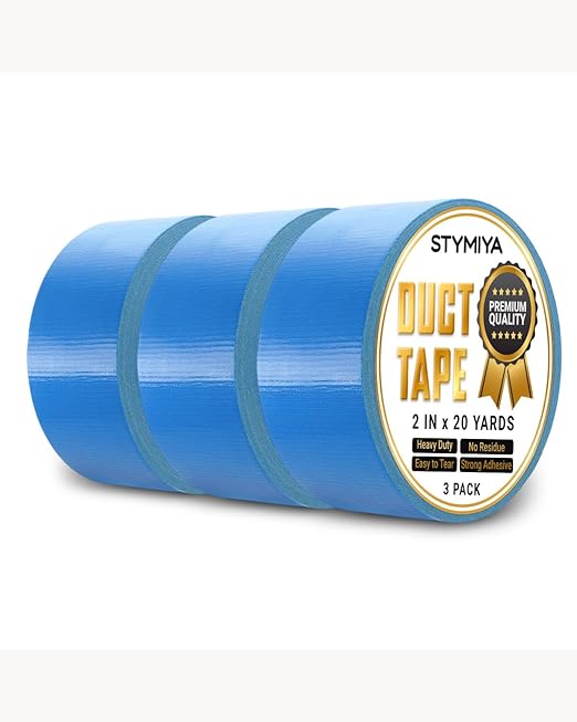 Blue Duct Tape Heavy Duty: Wide Waterproof Outdoor Duck Furniture Repair Tape Bulk - Strong Adhesive Weather UV Resistant No-Residue Masking Tapes Patterns Variety Pack (3, Blue)
