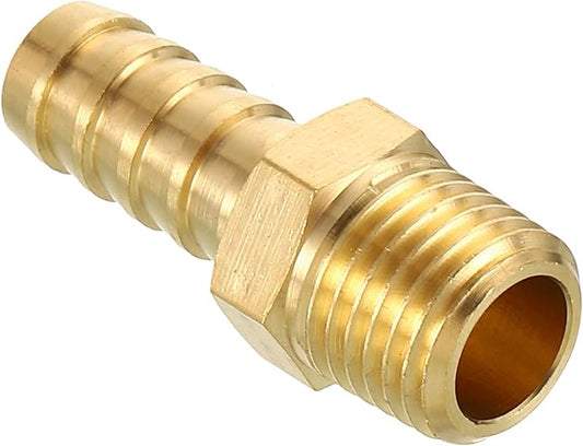 Pack of 1 Brass Hose Barb Fittings 3/8" Hose Barb to 1/4" NPT Male Fittings