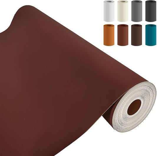 AOOTOOLINK Leather Repair Patch 17X395 Inch Self Adhesive Leather Repair, Large Leather Repair Tape for Couches, Furniture, Car Seats, Cabinets, Sofa, Handbags (Dark Brown, 17X395 Inch)