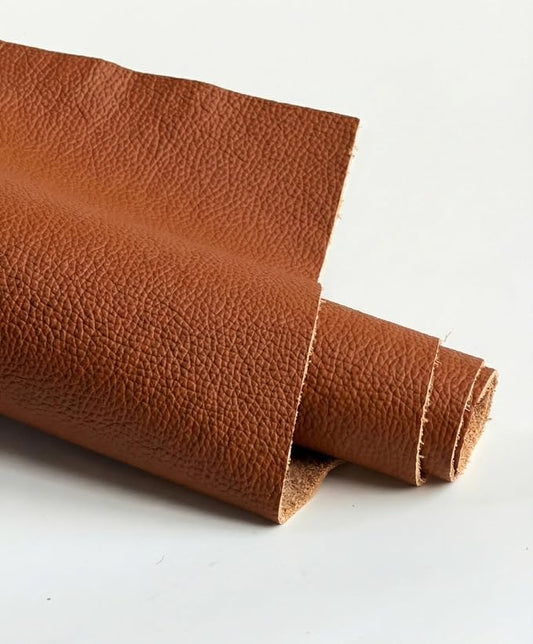 12'' x 24'' Genuine Full Grain Cowhide Leather Sheet — Soft Leather for Upholstery Repair, Handbags, Wallets, Sewing, Crafts, & DIY Projects — 1.1-1.3mm (3oz) Pre-Cut (Cognac Brown, 1 Piece)