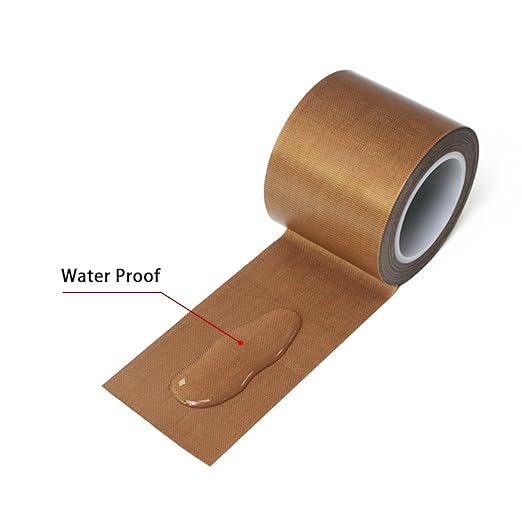 High-Temperature Teflon Fabric Tape, 1"×33 ft ,2"×33 ft PTFE Tape for Vacuum Sealer Machine, Hand Impulse Sealers Insulation PTFE Coated Fiberglass Adhesive Tape Waterproof, Heat Resistant, Durable