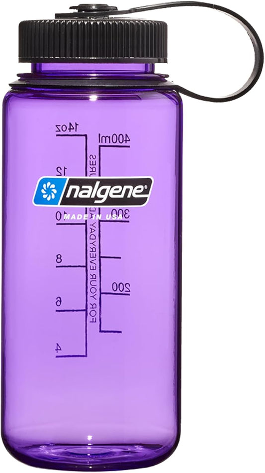Nalgene 16 oz Wide Mouth Water Bottle | Slim Cup Holder Size, BPA-Free, Durable & Leak Proof, Lightweight Travel Bottle, Purple