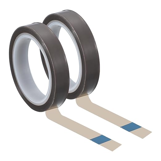 PATIKIL 0.4" x 33ft Heat Resistant Tape, High Temperature Tape PTFE Adhesive High Heat Tape Waterproof Smooth Surface for Vacuum Sealer Machine Insulation Protection, 0.06mm Thick, 2PCS