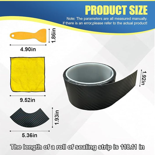 Car Sunroof Seal Strip, Waterproof Carbon Fiber Car Roof Window Edge Sealant Tape, Self-Adhesive Auto Weather Stripping, Vehicle Sunroof Leak-Proof Protection Trim for Trucks, SUVs (3M-9.8Ft)