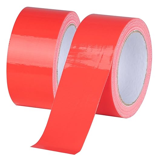 XUXU 2 Pack Heavy Duty Waterproof Red Duct Tape, Strong Adhesive for Indoor Outdoor Repairs, 40 Yards x 2 Inch Total