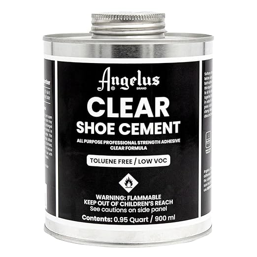 Angelus Shoe Glue 32oz - Industrial Strength Clear Sole Adhesive for Sneakers, Boots, & More, 1 Quart