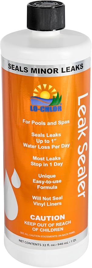 Lo-Chlor Leak Sealer for Swimming Pool, Hot Tub and Spa, Seals Minor Leaks Within 24 Hours, No Need to Drain, Pour into Skimmer, for Inground and Swimming Pools Above Ground, 32 oz