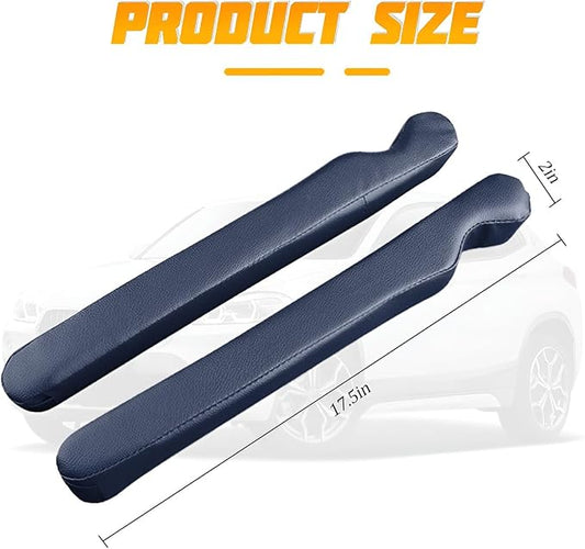 Car Seat Gap Filler, 2PCS Soft Foam Leather Vehicle Seat Crevice Blocker Stop Things from Dropping, Automotive No Drop Plug Guard Gap Stopper, Universal for Truck SUV RV (Dark Blue)