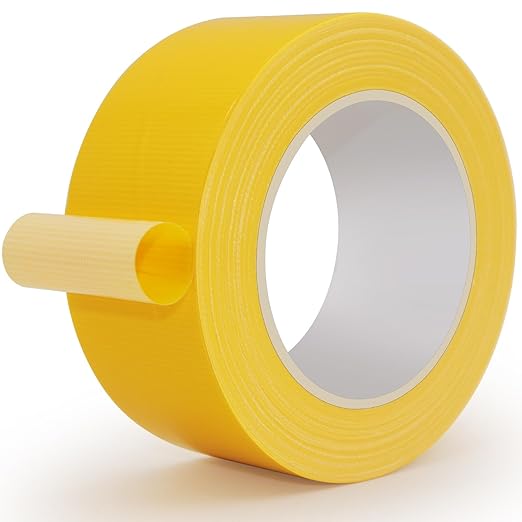 Duct Tape Heavy Duty Yellow, 2 Inches x 32 Yards, Strong, Durable, Easy-Tear by Hand, No Residue, Waterproof for Home Repairs, Fixed Carpet Edge, DIY Projects
