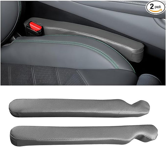Mandark Car Seat Gap Filler, 2PCS Leather Vehicle Gap Stopper to Fill Between Seat and Console, Automotive Crevice Plug Blocker Accessories from Dropping, Universal for SUV, Sedan, Truck (Gray)