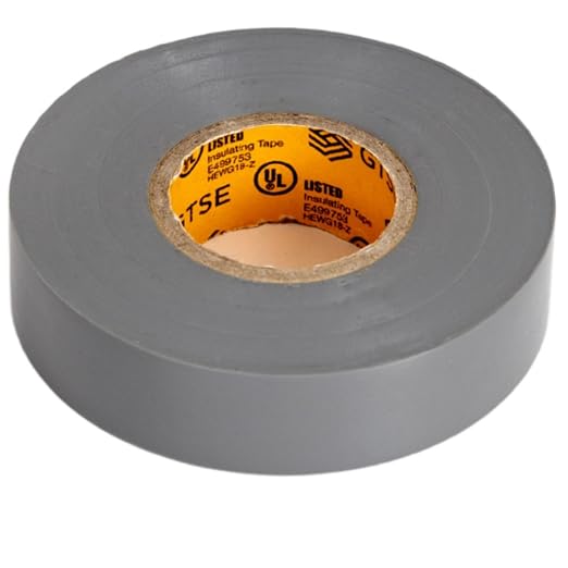 GTSE Gray Electrical Tape, 1 Roll – Waterproof, Industrial Grade Vinyl, 3/4 in x 66ft– Strong Self-Adhesive PVC Electric Tape for Wire Insulation, 7 Mil, 600V – UL/CSA Listed