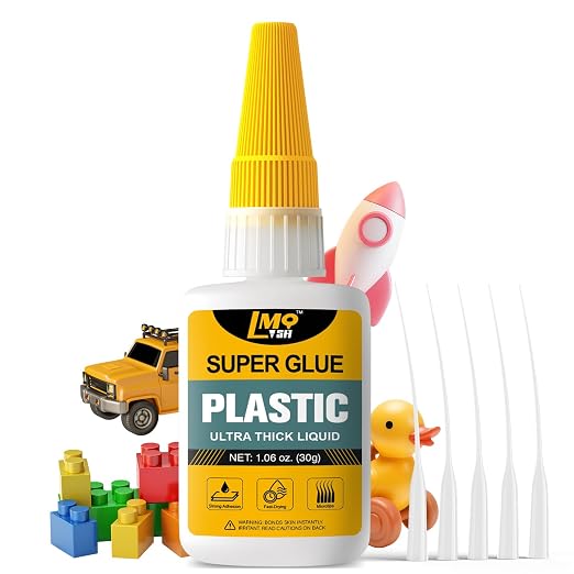 Plastic Super Glue Liquid, Clear Instant Cyanoacrylate Glue for Plastic Model 3d Printing PLA Airplane Miniatures Heavy Duty, All Purpose Superglue for Metal Rubber Wood Ceramic, Strong and Waterproof
