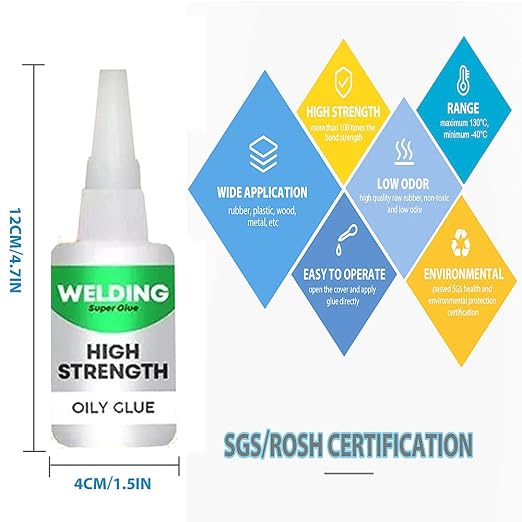 2/3PCS Welding High Strength Oily Glue 150 Gram (Pack of 3) - Universal Superglue,Mighty Instant Glue for Resin Ceramic Metal Glass