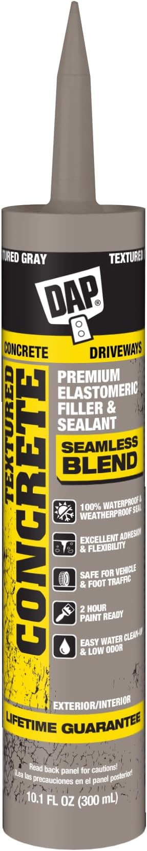 DAP Textured Concrete Premium Elastomeric Filler & Sealant, Gray, 10.1 Oz (7079808676)