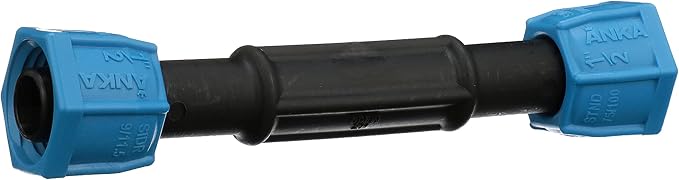 Watts ASC12 ANKA Series High Pressure Poly-Pipe Straight Coupling, 1/2" x 1/2" Black Fitting w/ Blue Tapered Nut Seals, High Grade Glass Fiber Reinforced Nylon, Agriculture & Irrigation