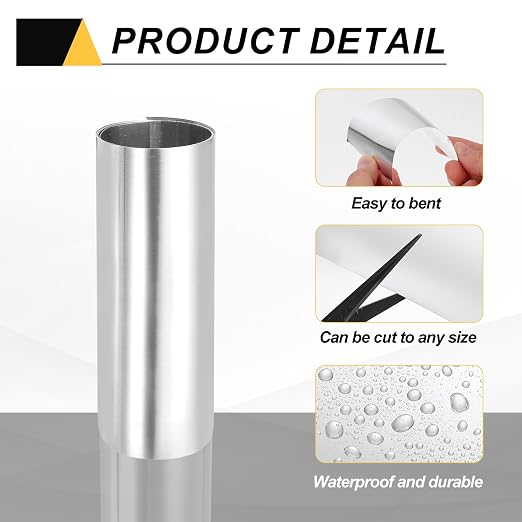 uxcell Aluminum Flashing Roll, 6in x 3.3ft Metal Roof Panels 0.2mm Waterproof Aluminum Sheet Roll for House Repair, Roof Flashing, Sealing Windows Doors, DIY Projects