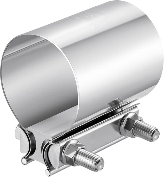 EVIL ENERGY 2.5 inch Exhaust Clamp, 2 1/2" Butt Joint Band Clamp Sleeve Coupler Stainless Steel for Pipes,Mufflers,Catalytic Converters (1PC, 2.5 in)