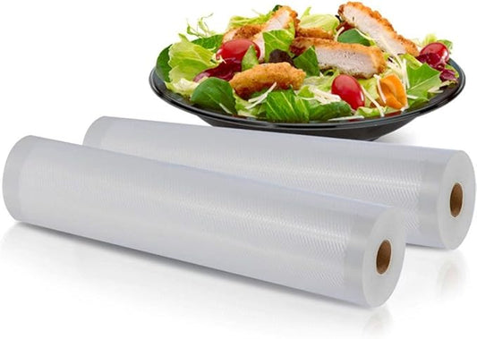 NutriChef Vacuum Sealer Bags 8x50 Rolls 2 pack Compatible with All Brands, Commercial Grade, Heavy Duty, Great for vac storage, Meal Prep or Sous Vide