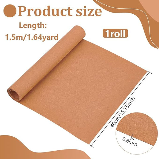 BENECREAT 59x15.7inch Leather Stiffener Roll, Sandy Brown Bag Stiffener, PVC Leather Roll for Leather Bag Liner, Craft DIY, 0.8mm Thick