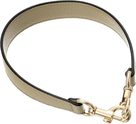 uxcell 19.29 Inch PU Leather Short Bag Strap with Clasp, Purse Handles Handbags Replacement Straps for Clutch Bag Underarm Bags, Khaki, Gold Buckle