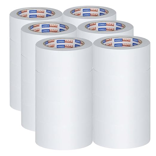 ADHES Corrosion Protection Pipe Tape, PVC Weatherproof Pipe Wrap Tape for Drain Pipe, Metal & Electrical Piping, Underground Pipe, 2 Inch X 36 Yds, 24 Rolls, White