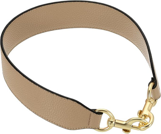 uxcell 22.83 Inch PU Leather Short Bag Strap with Clasp, Purse Handles Handbags Replacement Straps for Clutch Bag Crossbody Underarm Bags, Tawny, Light Gold Buckle
